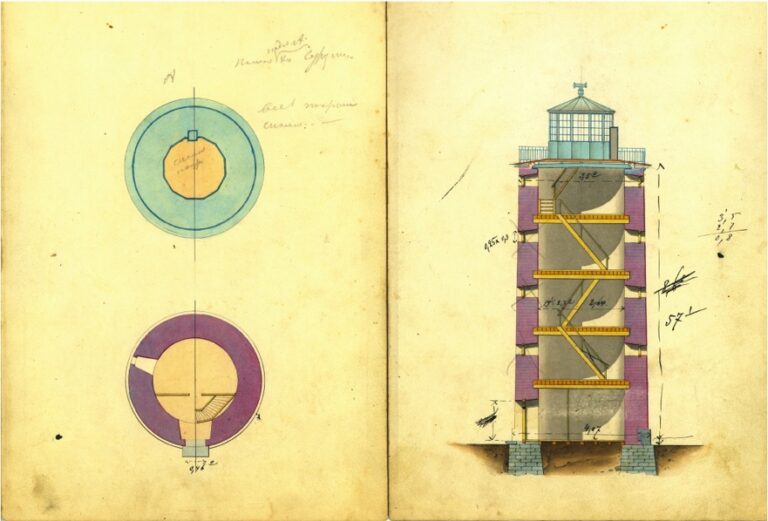 Mohni tuletorni ehitamise projekt 1852. Eesti Meremuuseumi kogu