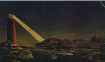 Mohni tuletorn 6 Mohni tuletorn töös. Postkaart umbes 1910. aastast a. Jaan Vali kogu.